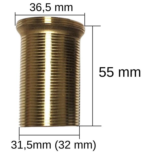 Imagem de Fixação Tubo Para Monocomando Importado m36 x m32 x 55 mm Com Porca - KC055CP