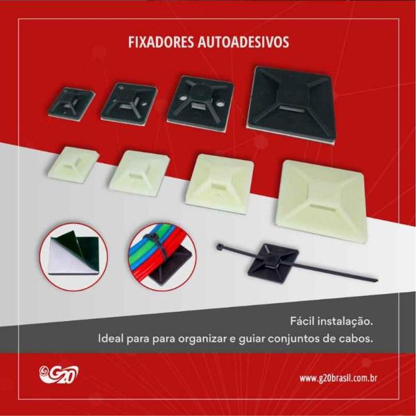 Imagem de Fixador Autoadesivo 20x20x6,1mm 50 Unidades