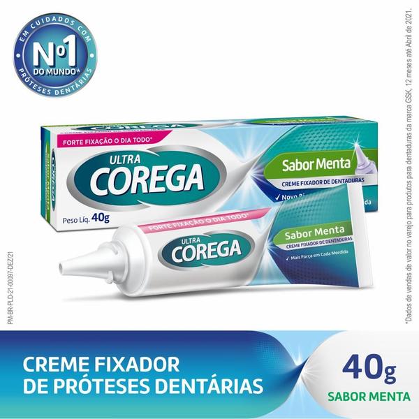 Imagem de Fixador de Dentadura Ultra Corega Creme Max Fixação + Refrescancia 40g