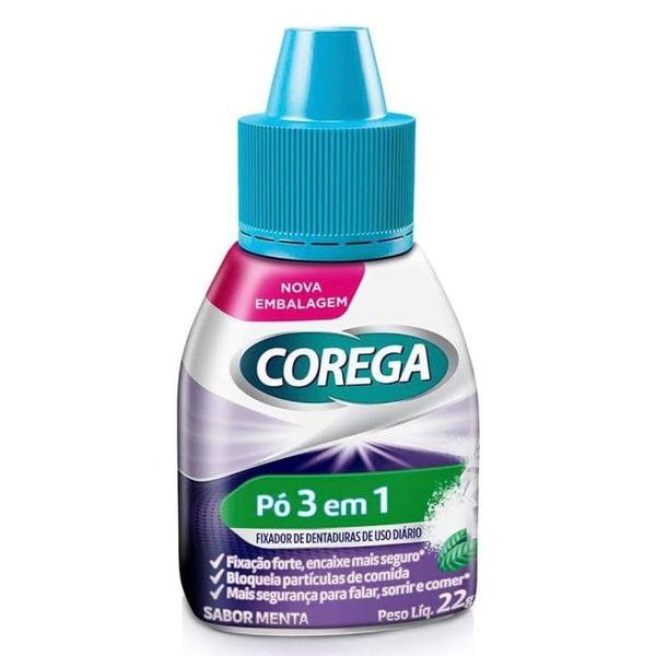 Imagem de Fixador De Dentaduras Pó Corega Menta 22g