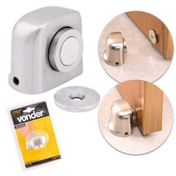 Fixador De Porta Magnético Trava Porta Alumínio Vonder Imagem de Fixador De Porta Magnético Trava Porta Alumínio Vonder