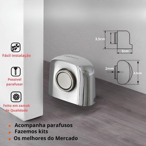 Imagem de Fixador De Porta Trava Magnética Batedor Rodapé Imã Piso Top