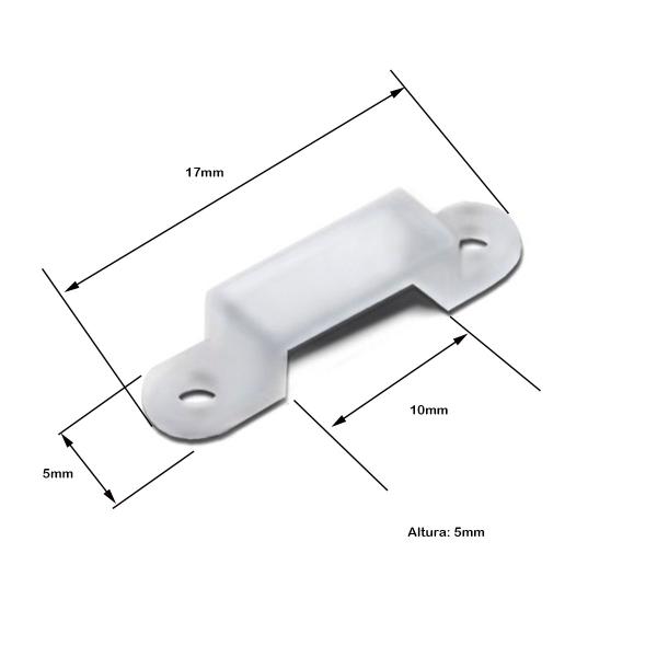 Imagem de Fixador Fita Led 8mm Silicone - 50 unidades