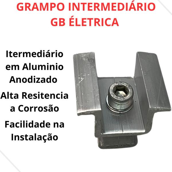 Imagem de Fixador  Middle Clamp Painel Solar Alumínio TI001 Kit 08 Un