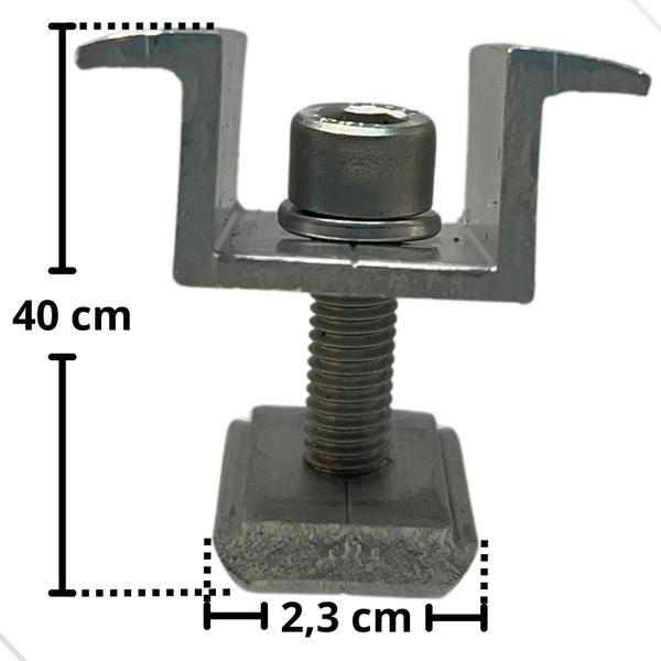 Imagem de Fixador  Middle Clamp Painel Solar Alumínio TI001 Kit 40 Un