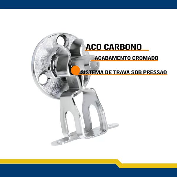 Fixador porta kit com 4 unidades trava de porta cromado de chão - Soprano Imagem de Fixador porta kit com 4 unidades trava de porta cromado de chão