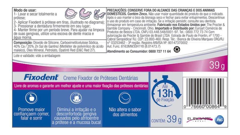 Imagem de Fixodent 39 G Original - Adesivo Para Próteses Dentárias