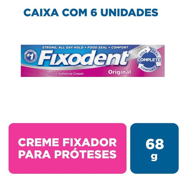 Imagem de Fixodent 68 G Original - Adesivo Próteses Dentárias 6 Unid