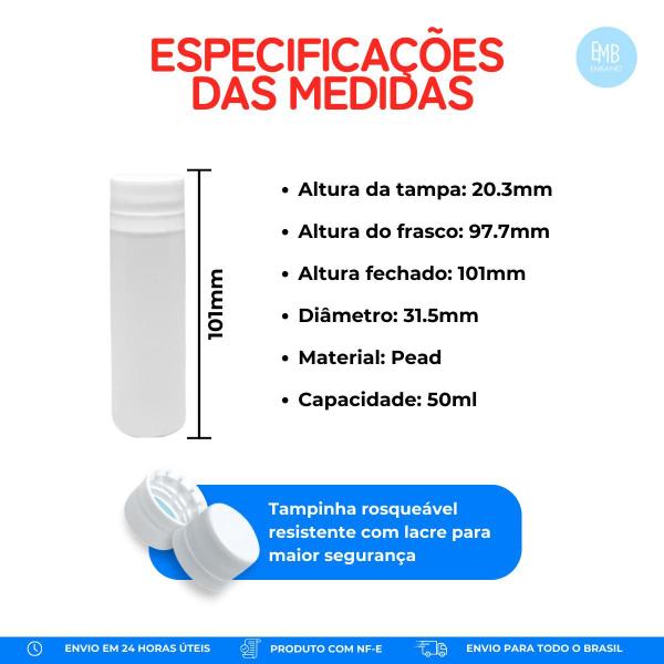 Imagem de Flaconete Para Agua Benta Com 50ml Tampa Lacre - 100und