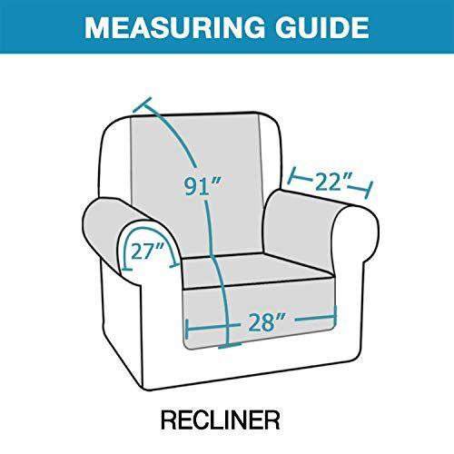 Imagem de Flamingo P Reclinável Cobre Veludo Slip Resistant Recliner Sofa Slipcover Seat Width Up to 28" Couch Furniture Protector with 2" Elastic Straps Recliner Cover - Castanho