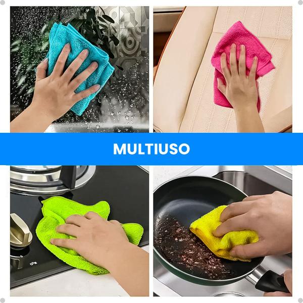 Imagem de Flanela De Limpeza Mágico Absorvente Reutilizável Kit 5 Uni.