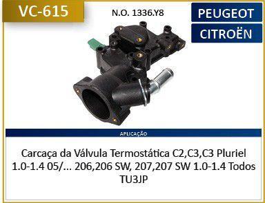 Imagem de Flange carcaca valvula termostatica - c3 2005 a 2011 / peugeot 206 1999 a 2006 / peugeot 207 2006 a 2012 - vc615