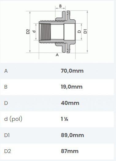 Imagem de Flange Soldável Adaptador Caixa Dágua 40 x 1.1/4 Fortlev