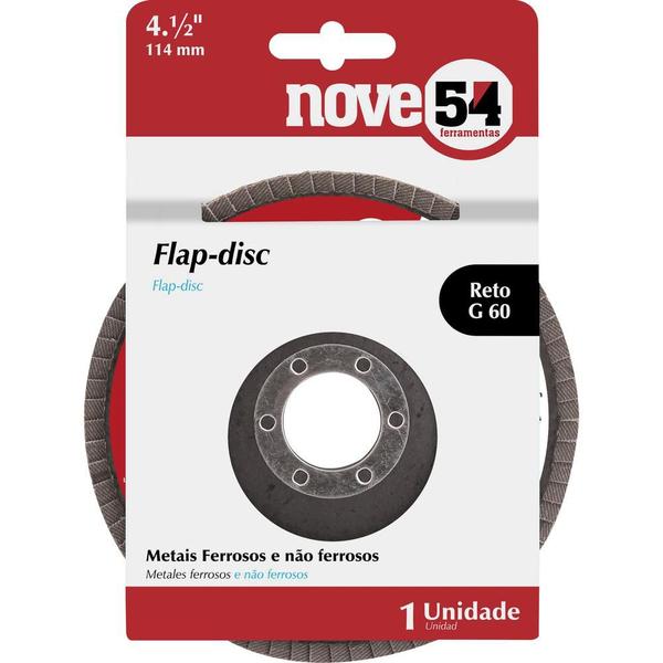 Imagem de Flap disc 4.1/2" g40 costado fibra reto para aço carbono - Nove54