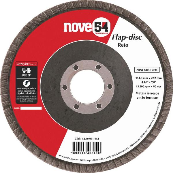 Imagem de Flap Disc 4.1/2  G60 Costado Fibra Reto Para Aço Carbono - N