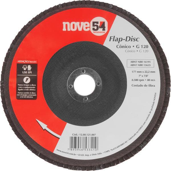 Flap-Disc Cônico 7" G120 Costado Fibra - Nove54 Imagem de Flap-Disc Cônico 7" G120 Costado Fibra - Nove54