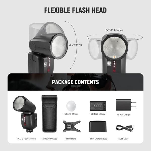 Imagem de Flash Speedlite Neewer Z2-C 2.4G TTL para Canon com difusor