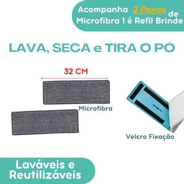 Imagem de Flat Mop Balde Lava e Seca Rodo de Limpeza Profissional Para Um Piso Limpo em Minutos Acompanha 1 Refil