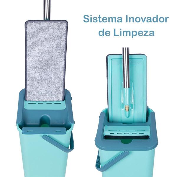 Imagem de Flat Mop Com Balde Rodo Lava E Seca Limpeza Casa Com Refil