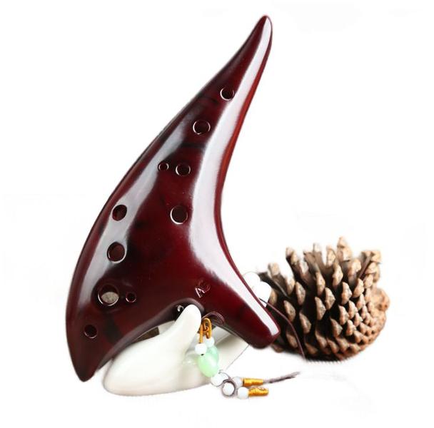 Imagem de Flauta de cerâmica Ocarina Wokex de 12 furos Alto Smoked Red