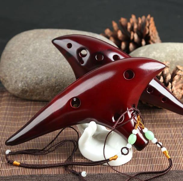 Imagem de Flauta de cerâmica Ocarina Wokex de 12 furos Alto Smoked Red