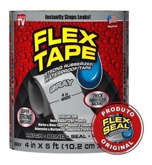 Flex Tape Superfita Flex Seal 10X150Cm Cinza Imagem de Flex Tape Superfita Flex Seal 10X150Cm Cinza