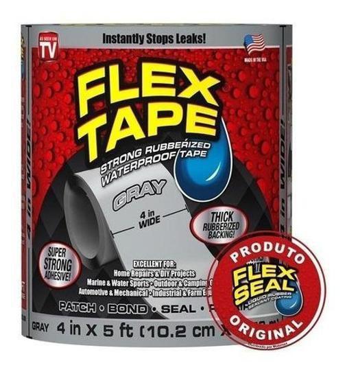 Flex Tape Superfita Flex Seal 10X150Cm Cinza Imagem de Flex Tape Superfita Flex Seal 10X150Cm Cinza