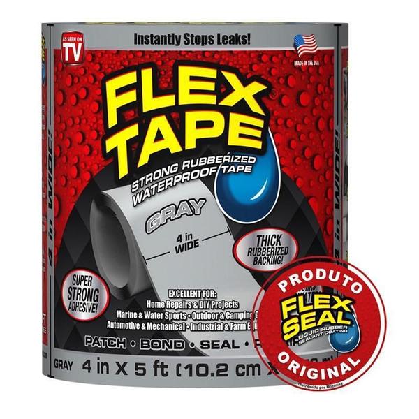 Flex Tape Superfita Flex Seal 10X150Cm Cinza Imagem de Flex Tape Superfita Flex Seal 10X150Cm Cinza