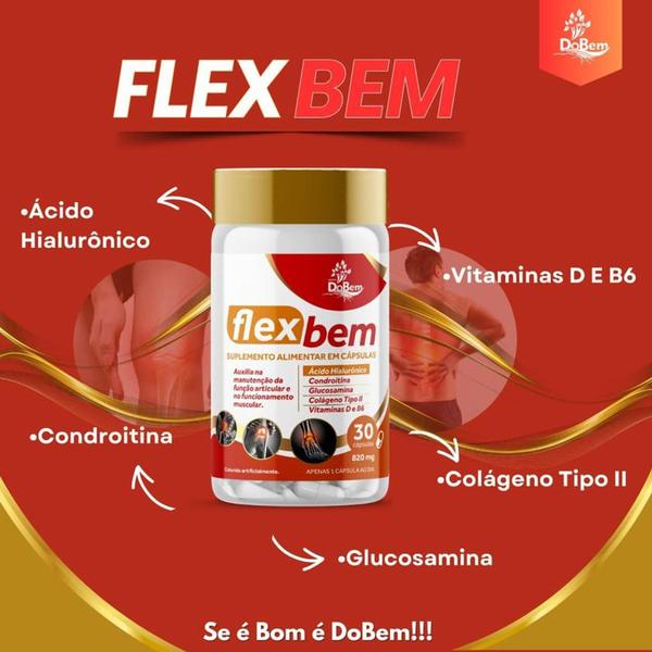 Imagem de Flexbem 30cp condoitina glicosamina colageno tipo 2 e vit D e B6 820mg