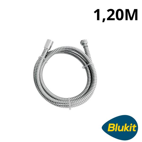 Imagem de Flexivel de aco inox corrugado cromado para duchas 120cm blukit