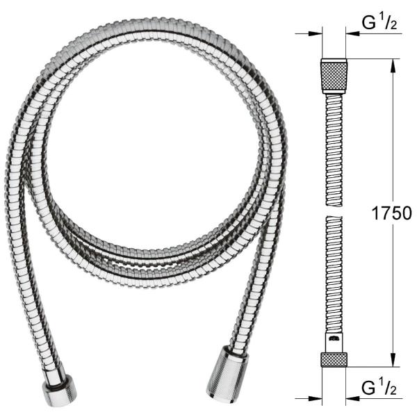 Flexível Grohe 1/2 x 1/2 Cromado 1,75M - 28139000 Imagem de Flexível Grohe 1/2 x 1/2 Cromado 1,75M - 28139000