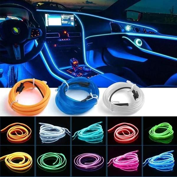 Imagem de Flexível Led Interior Do Carro Lâmpada Decorativa 1m 3m 5m Usb Tira De Néon Luz Ambiente Diy