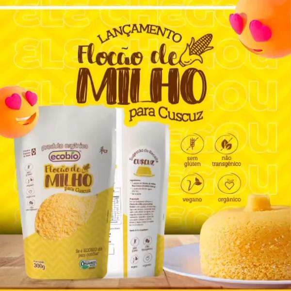 Flocão de Milho Orgânico Sem Glúten Zero Lactose Ecobio 300g Imagem de Flocão de Milho Orgânico Sem Glúten Zero Lactose Ecobio 300g