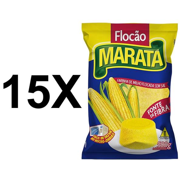 Flocão Farinha De Milho Flocada Sem Glúten Maratá (15x 500g) - Marata Imagem de Flocão Farinha De Milho Flocada Sem Glúten Maratá (15x 500g)