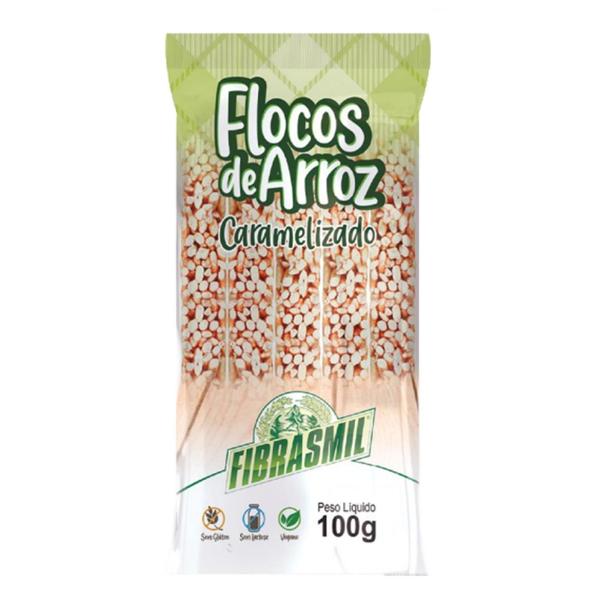 Imagem de Flocos De Arroz Caramelizado Fibrasmil 100G (12 Pacotes)