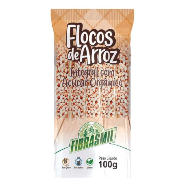 Imagem de Flocos De Arroz Com Açucar Orgânico Fibrasmil 100G (12 Und)