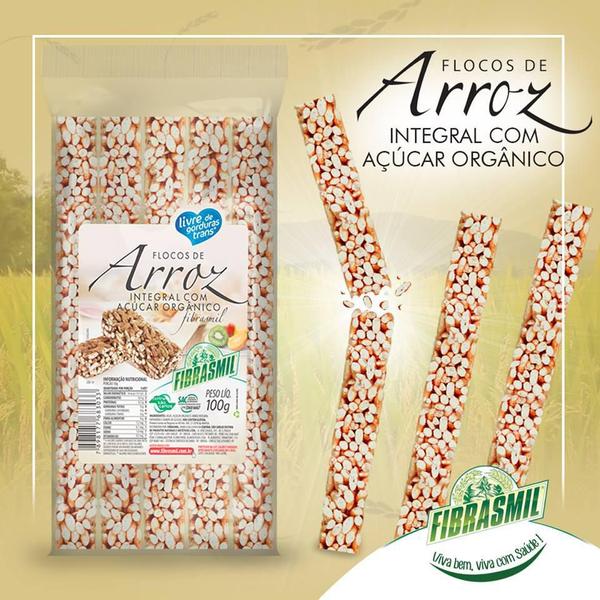 Imagem de Flocos De Arroz Integral Com Açúcar Orgânico Fibrasmil 100G