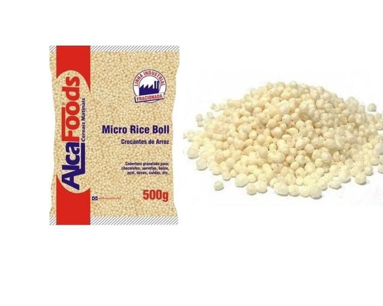 Imagem de Flocos De Arroz Micro Rice Boll Alca Foods Kit 3Un De 500Gr