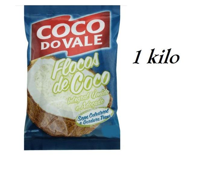 Imagem de Flocos de Coco Integral Adoçado e Úmido Coco do Vale 1 kilo