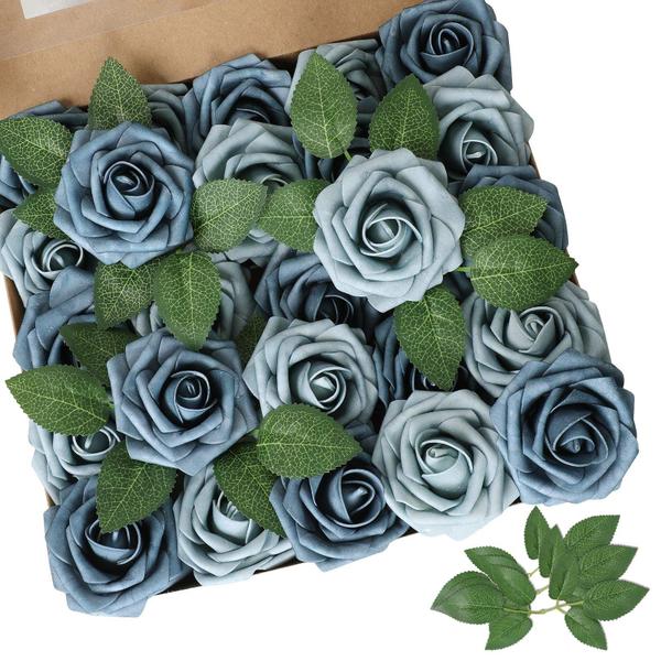 Imagem de Flor artificial AmyHomie Dusty Blue Shades Rose x25