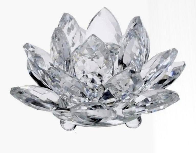 Imagem de Flor de lótus - 12cm - transparente - (cristal de vidro/presente)