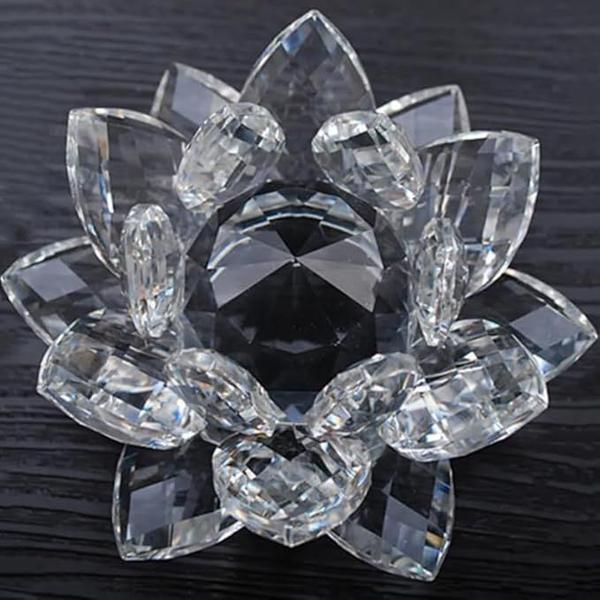 Imagem de Flor De Lótus Em Cristal Decorativa De Vidro Presente Decoração Lot