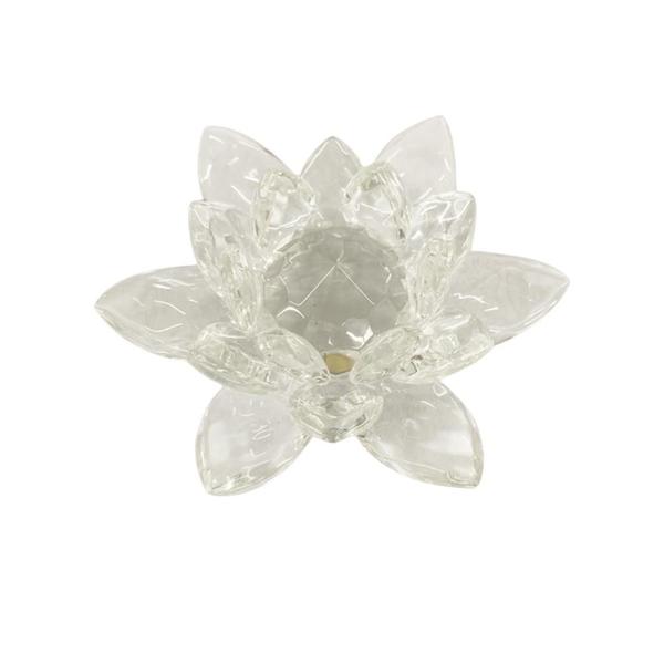 Flor De Lótus Vidro Miolo 40mm Branco Decoração Presente - Trilunna Imagem de Flor De Lótus Vidro Miolo 40mm Branco Decoração Presente