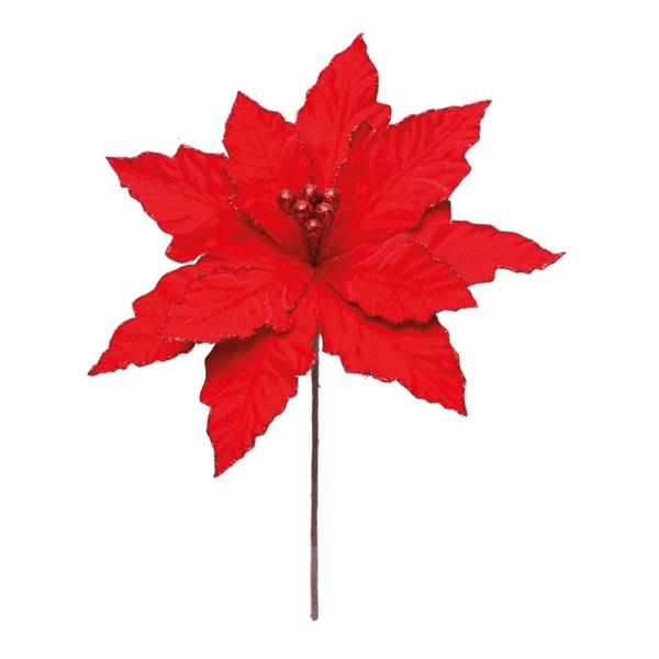 Imagem de Flor Decorativa de Natal Poinsétia - Vermelha - 30cm  - 1 unidade - Cromus - Rizzo