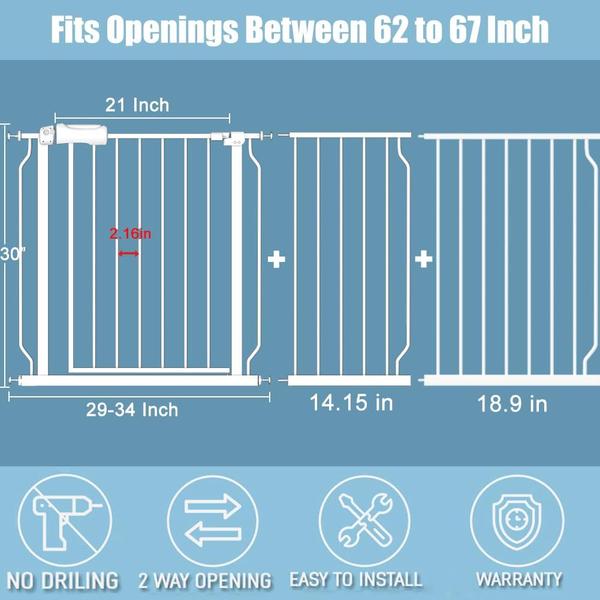 Imagem de Flor frágil de Baby Gate, extra larga, longa, 158-170 cm de altura, 78 cm