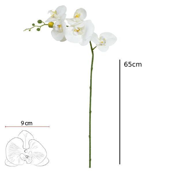 Flor orquidea phalaenopsis real toque branco amarelo 65cm - Flor Arte Imagem de Flor orquidea phalaenopsis real toque branco amarelo 65cm
