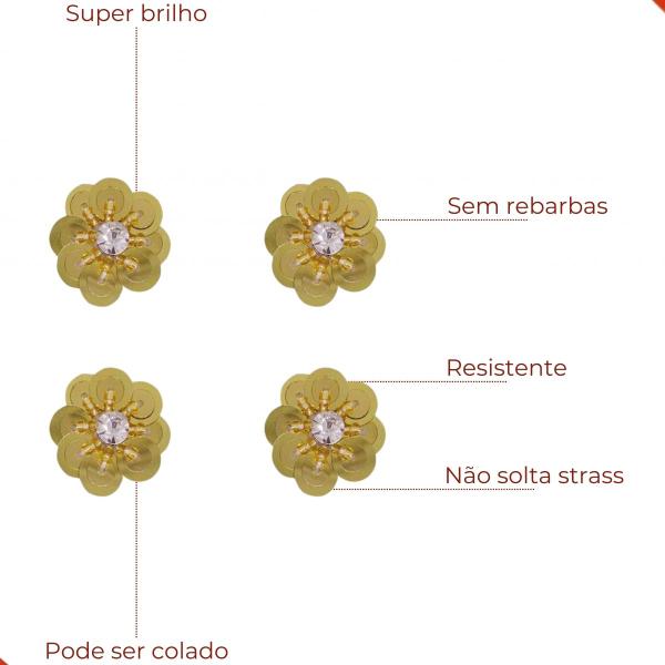 Imagem de Flor paete com strass