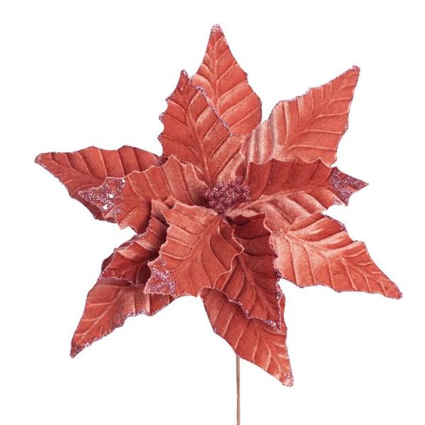 Imagem de Flor Poinsétia Natal Rose Gold - 46cm  - 1 unidade - Cromus - Rizzo