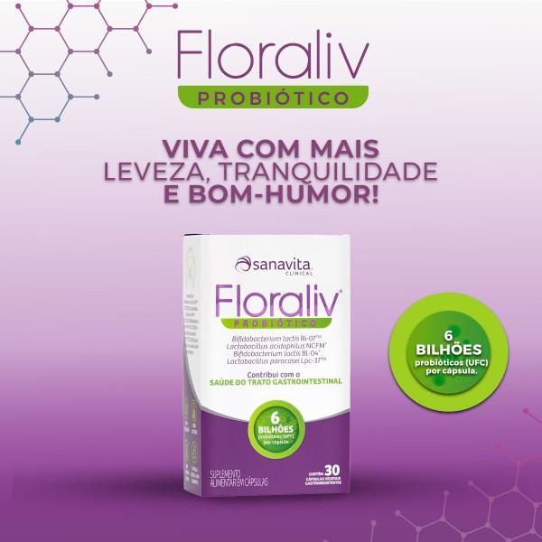 Imagem de Floraliv Probiótico Caixa com 30 Cápsulas Vegetais - Sanavita