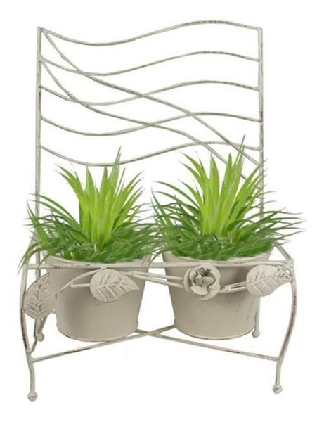 Imagem de Floreira Decorativa Dupla Jardim Suporte Vaso Metal 35 X 25